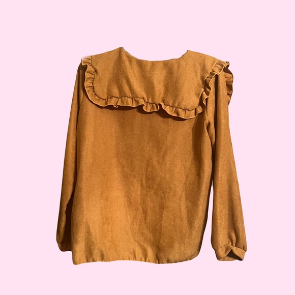 Gold Ruffle Collar Blouse - Picture 2 of 4